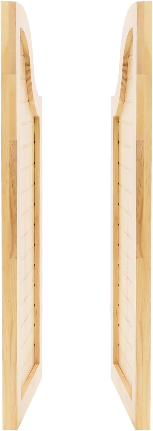 Interior Swinging Doors Saloon Door Wood Cafe Door with Metal Hinges for Bar Porch Stairs Bedroom Entrance Partition (Log Color, 35.43x35.43in)