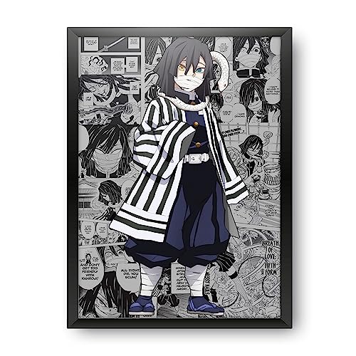 Image of MCSID RAZZ - Demon Slayer - Obanai Igure - The Serpent Hashira Design A4 Size Poster (With Frame) - Best Gift For Demon Slayer Fans /Best Artifacts To Your Home & Decor /For Anime Fandom