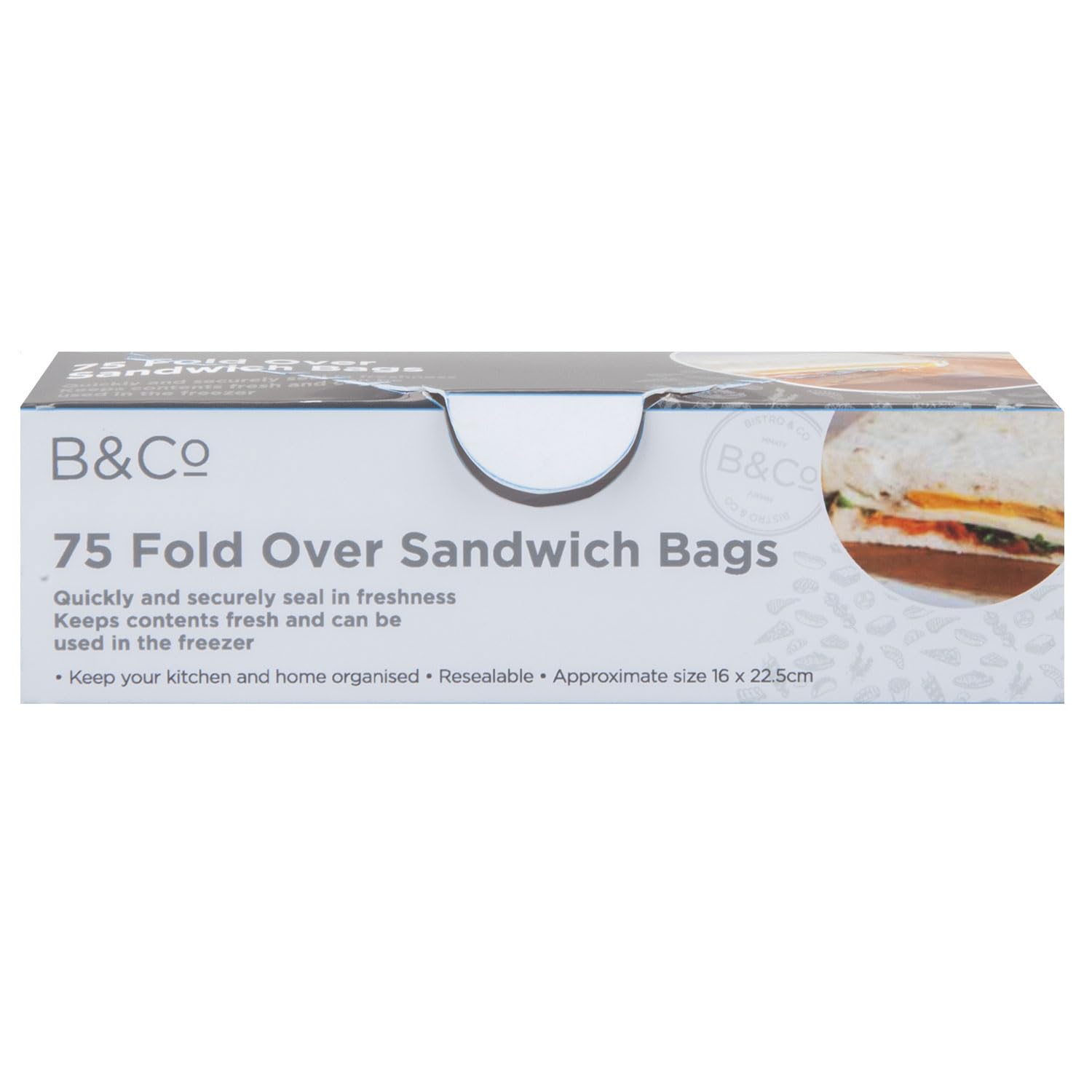 VFM e-Store - Sandwich Bags for Kitchen Great for Packed Lunches, Storage - 6cm X 18cm Clear X 2