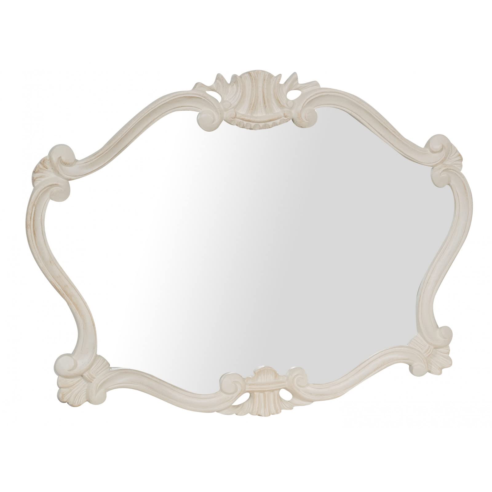 Specchio Vintage Da Parete Biscottini - Shabby Chic Bianco Anticato 49x38,5cm - Foto 6