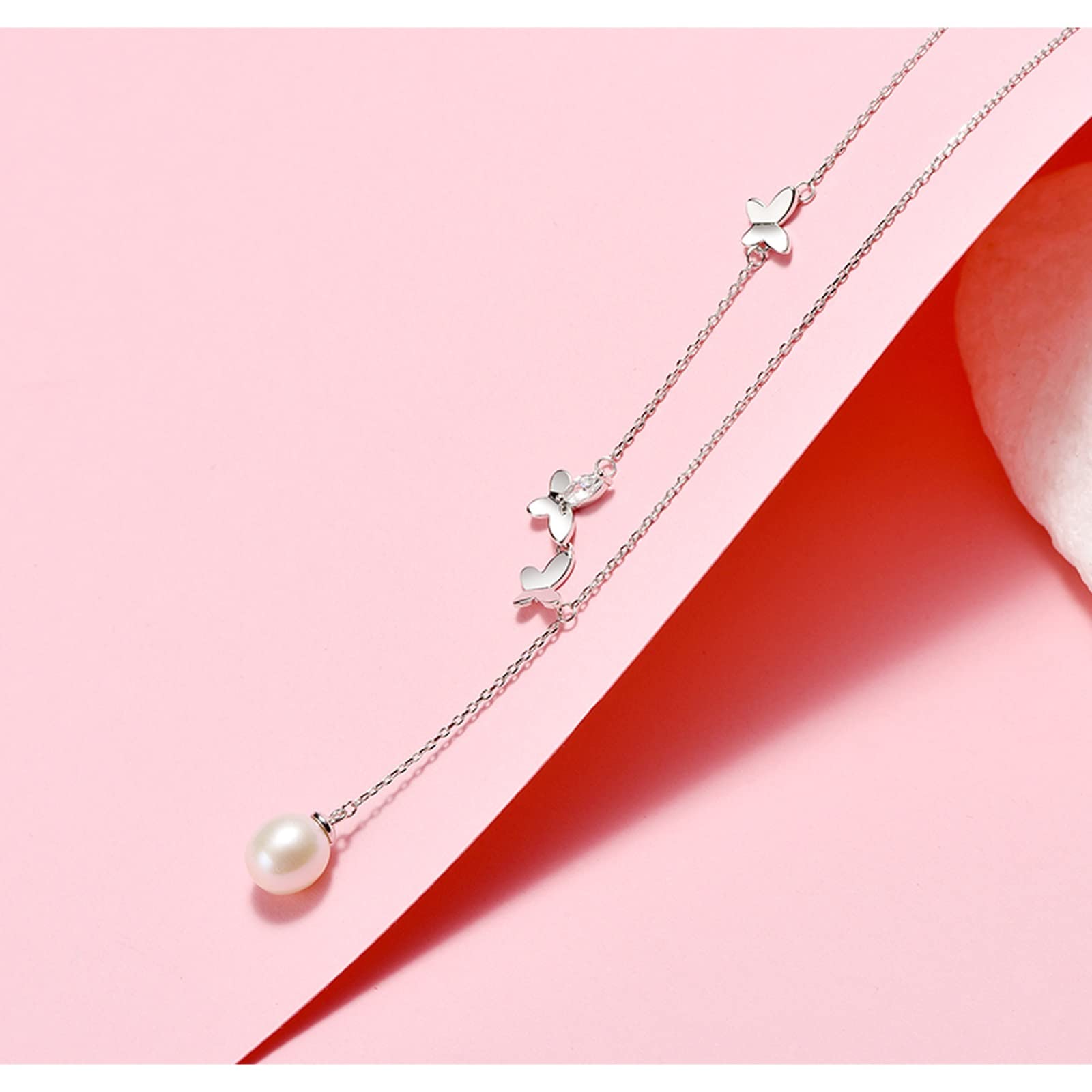 gioielli/collane collana s925 pendente di perle d'acqua dolce catena 7-8mm bianco a forma di goccia gioielli femminili regalo ciondoli da donna