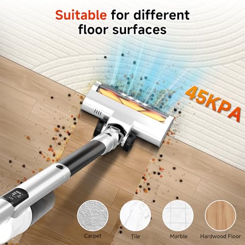 Image of Cordless Stick Vacuum Cleaner with Auto Empty System Self-Charging Base, Powerful Suction for Pet Hair on Carpet & Hardfloor, Lightweight Anti-Tangled Handheld Vacuum, HEPA Filtration, Black