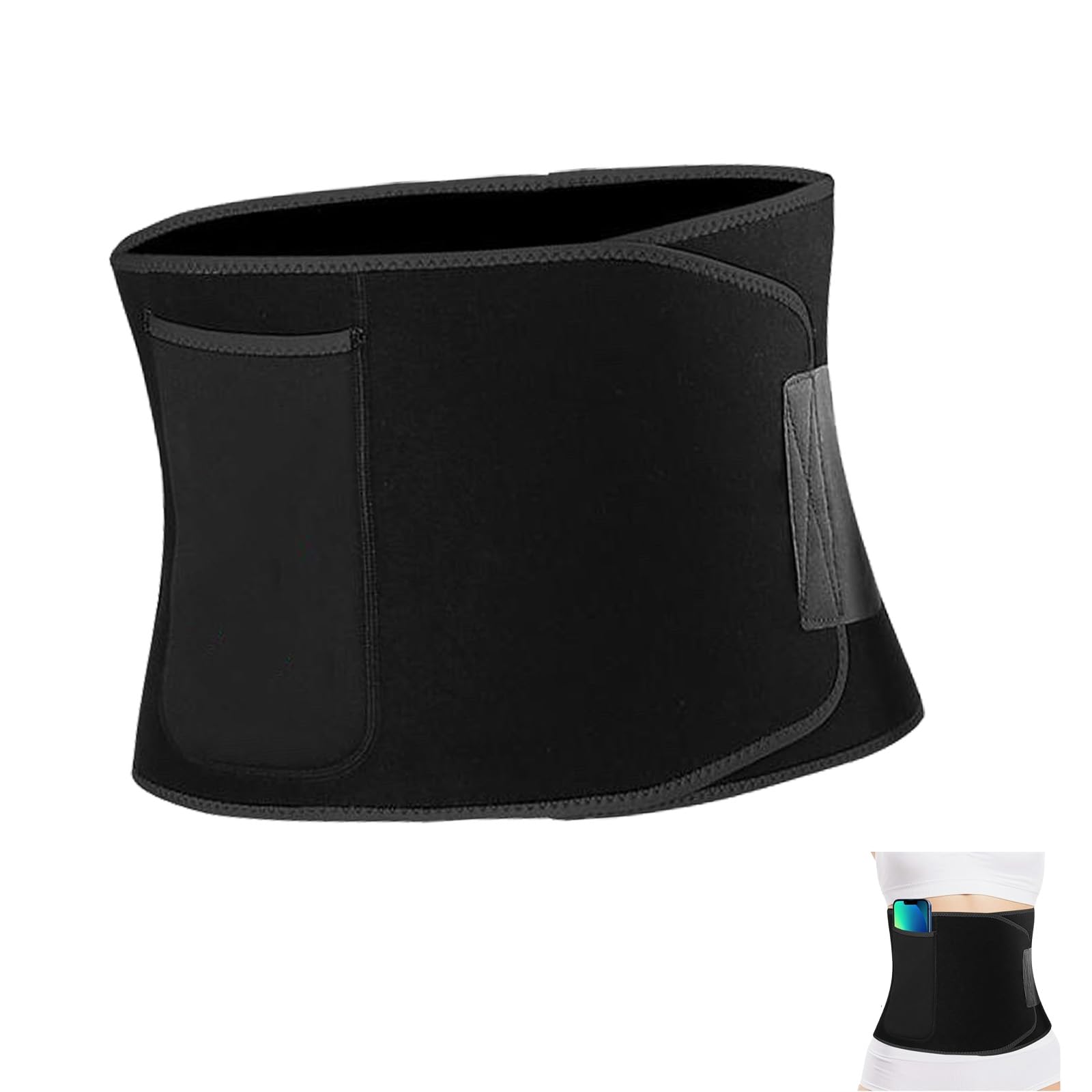 XINTANGXIA Waist Trainer Belt for Men Women Adjustable Sauna Waist Trimmer Sweat Belt Black Slimming Belt for Weight Loss Slimming Body Shaper and Core Stability