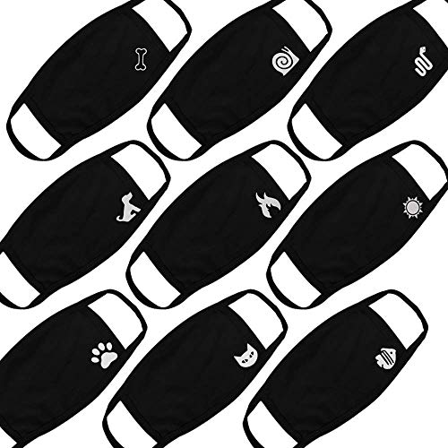 Ygdz Cute Mouth Mask 9 Pack Unisex Cotton Anime Washable Face Mouth Mask Cover For Kids
