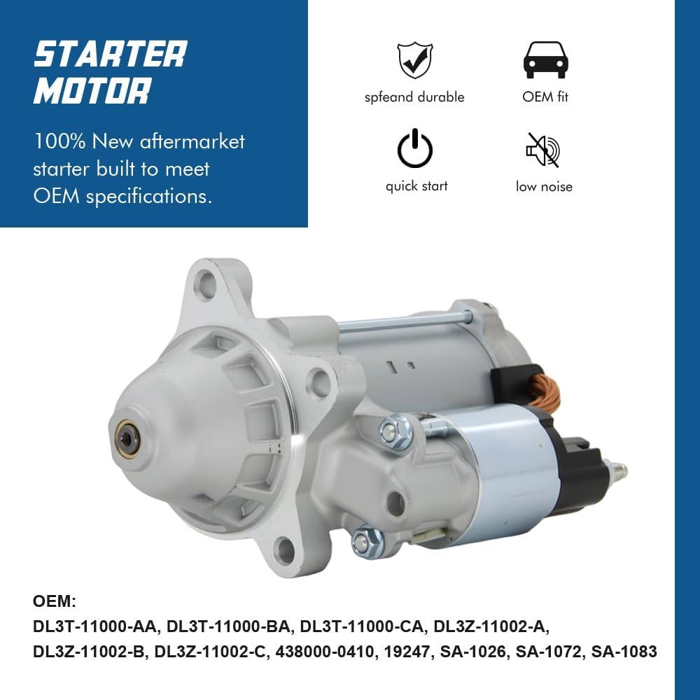 TOPSCOPE New 19247 Starter Compatible with Ford Models 13-17 F150 5.0L 14 F150 6.2L, 13-19 F250 6.2L, E350, F450, F550, F59, F53, 13-14 Expedition E150 E250 Lincoln Navigator with OE DL3T-11000-AA