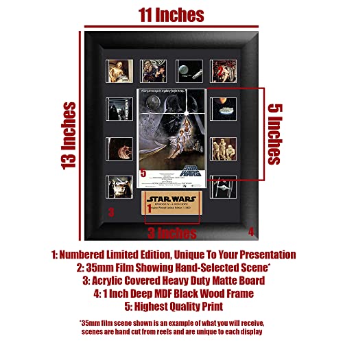 Filmcells Star Wars Episode V The Empire Strikes Back 11” X 13” Mini Montage Framed Movie Presentation - Ten (10) 35 Mm Film Cells - Limited Edition Officially Licensed Collectible #TOP6