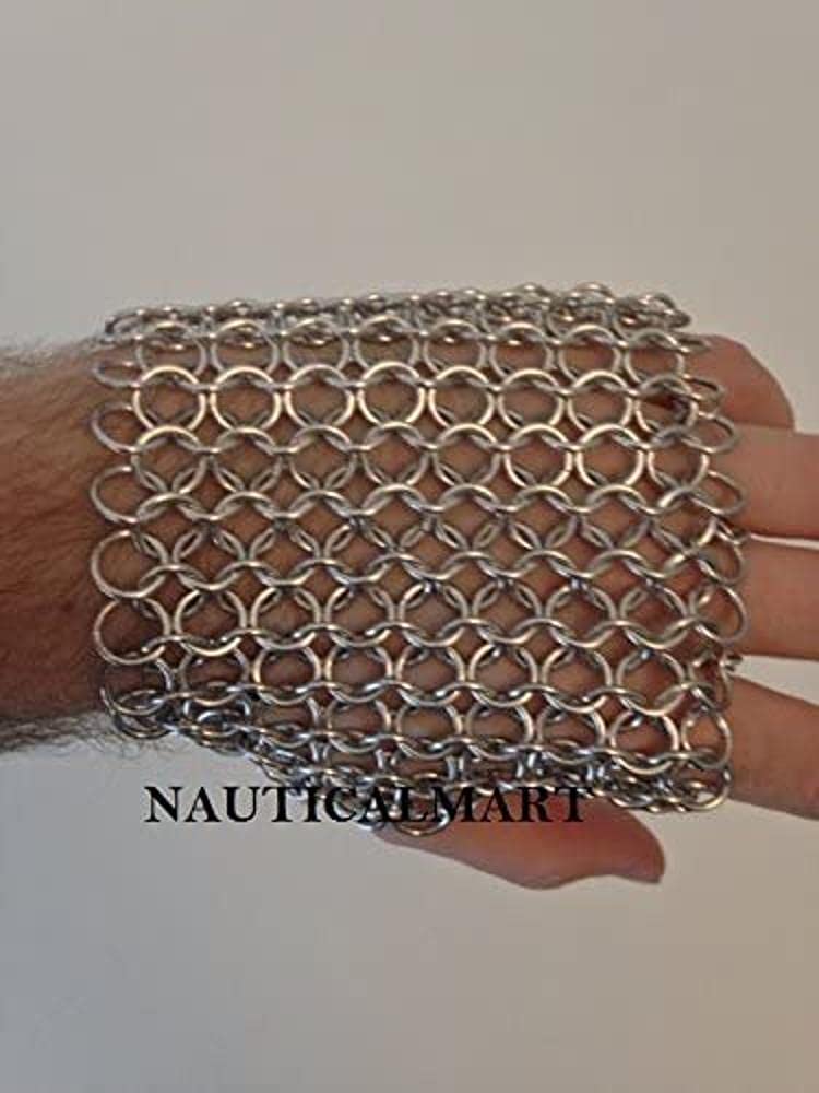 NauticalMart Nickel Free Aluminum Fingerless Chainmail Metal Silver Steel Armor LARP Fantasy Costume
