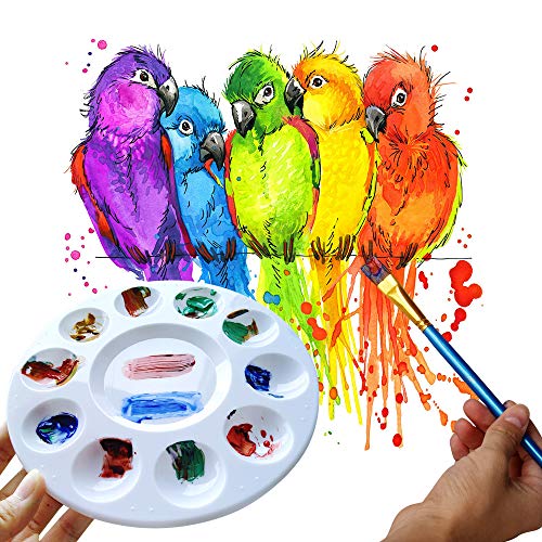 Image of Hulameda 80pcs Paint Tray Palettes,Paint Palettes | Plastic Round Paint Pallets for Kids or Students,Craft DIY or Have a Birthday Painting Party