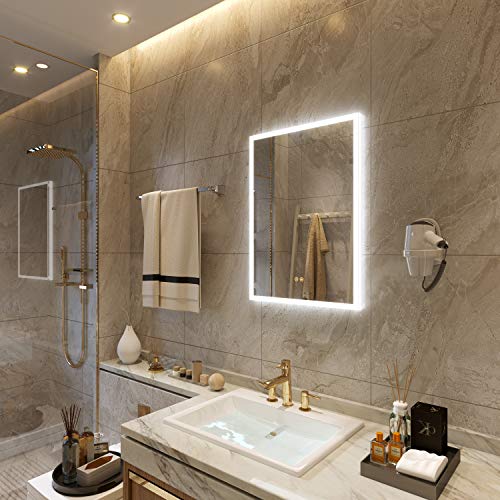 Petus PetusHouse 20 X 28 Inch LED Lighted Bathroom Mirrors, Acrylic Frame Wall Mounted White Light Dimmable Anti-Fog Memory Button Waterproof CRI>90 5MM Copper Free Mirrors, Vertical & Horizontal Petus PetusHouse 20 X 28 Inch LED Lighted Bathroom Mirrors, Acrylic Frame Wall Mounted White Light Dimmable Anti-Fog Memory Button Waterproof CRI>90 5MM Copper Free Mirrors, Vertical & Horizontal