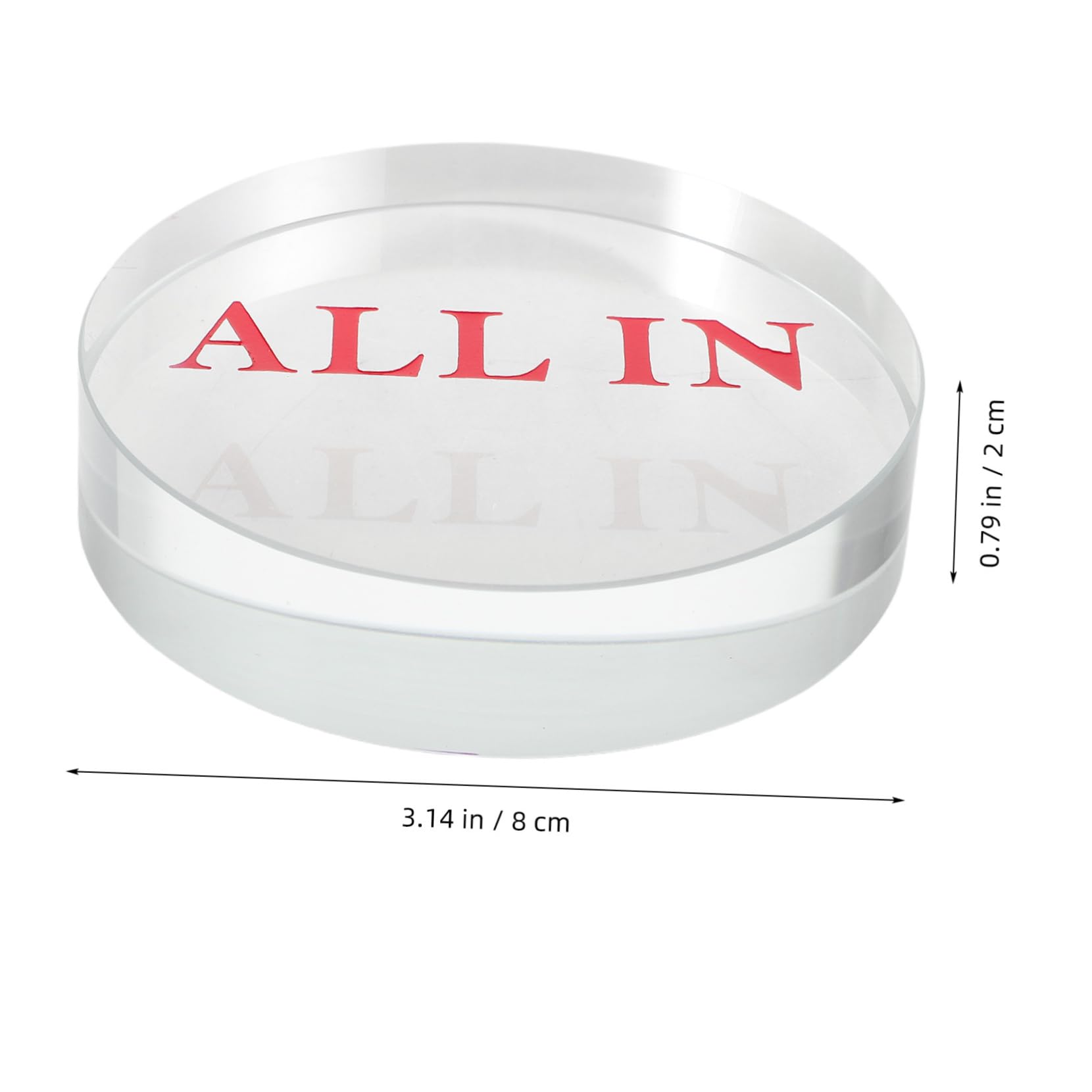 BESPORTBLE Poker Banker Number All in Pot Chip Counter Disk All in Betting Disc All in Gambling Disc Game Asset Tokens Game Resource Tokens Game Currency Coins Transparent Crystal Glass
