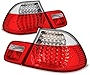 AKKON - Red Clear LED Tail Brake Lights Fits 2003 2004 2005 2006 BMW E46 3-Series 325Ci 330CI M3 Coupe 2Door Left+Right Pair