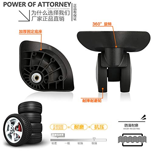 Luggage Wheel,Luggage Suitcase Wheels, 360 Degree Swivel Luggage Mute Wheel Suitcase Replacement Repair Wheels Parts Spinner (W172#)3