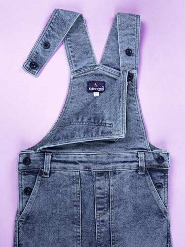 Image of KiddoPanti Unisex Denim Dungaree Pant With Cargo Pockets
