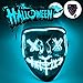 Produktbild QXMCOV LED Purge Maske, Halloween LED Mask mit 3 Blitzmodi, LED Grusel Maske für Halloween Party Fasching Karneval Kostüm Cosplay Dekoration, für Erwachsene, Männer und Frauen (Blau)