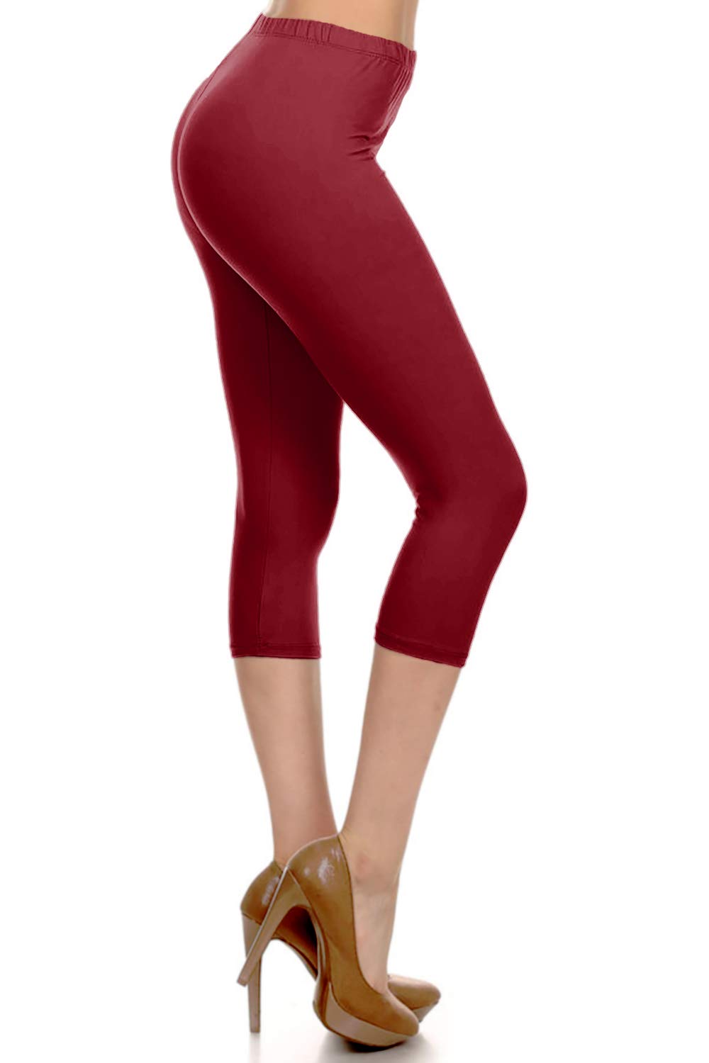 Leggings Depot Women's High Waisted No-Roll Leggings, 1" Waistband