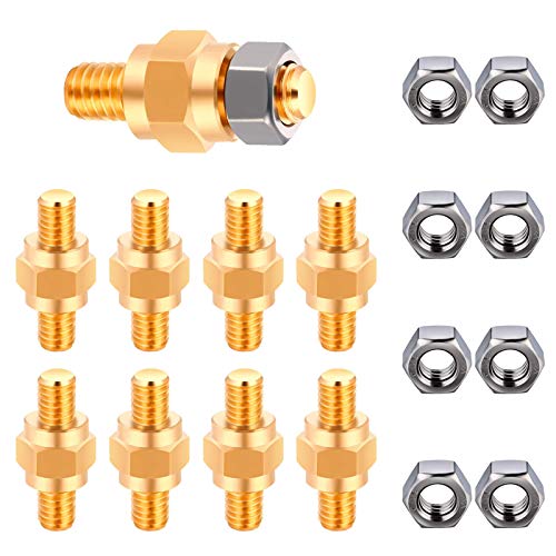 8 Sets 3/8-16 Side Battery Post Adapter with Nuts, Vankcp Long Stud Adapter fits Standard Side Terminal Battery Sockets, Side Post Battery Terminal Extension