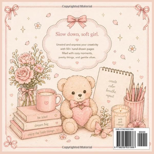 Soft Girl Beauty - Cutsie Simple Illustrations Of Girly Things: Coloring For All Ages And For Relaxation And Stress Relief image 3