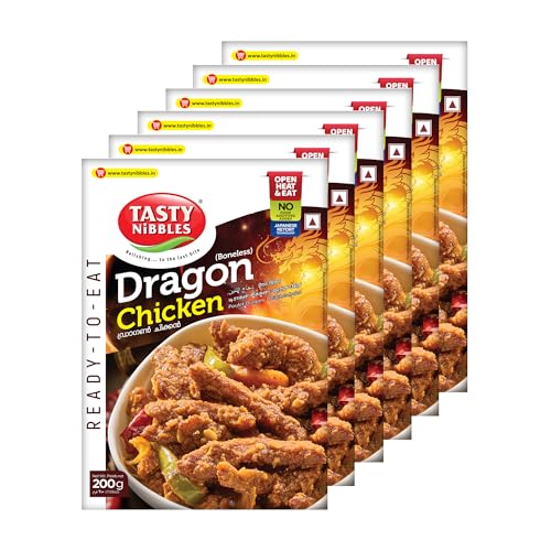 Image of Tasty Nibbles Dragon Chicken 200g [Pack of 6]| Open Heat & Eat | Non-Vegetarian | No Added Preservatives | Japanese Retort Technology