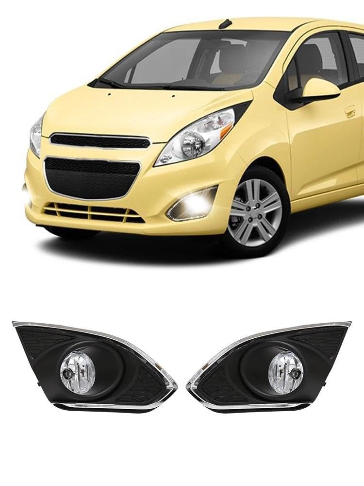 Genérico Luces circulación Diurna LED Conjunto de luces diurnas LED (DRL) y faros antiniebla para Chevy para Spark 2013-2015 con arnés cables e interruptor Conjunto luces antiniebla LED