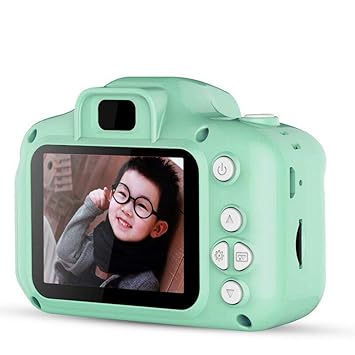 leegoal Kids Digital Camera, Dual 8MP HD Children's Cartoon Video Camera, Cute Mini Child Camcorder with Smile Focus, Soft Silicone Cover, 2 inch LED Screen for Age 3-12 Kids Girls Boys