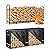 GREENER 8FT Firewood Rack with Cover & 600D Oxford Fabric Waterproof Wood Rack Cover Black & Gray