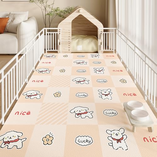 ペットマット ペットシーツ フローリングカーペット PUレザー PVC 防水 防汚 拭ける 滑らない 犬 猫用 床 フローリング フロア 噛む予防 床暖房対応 小型・中型・大型犬用 ケージ用 60x90cm