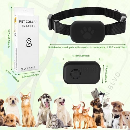 xinrongda GPS Tracker für Hunde & Katzen, Katzenhalsband mit GPS, Hundetracker, Hunde Tracker Ohne ABO, Tracking Halsband Katze Hund, Kompatibel mit iOS & Android, Tracking Standort von Haustieren