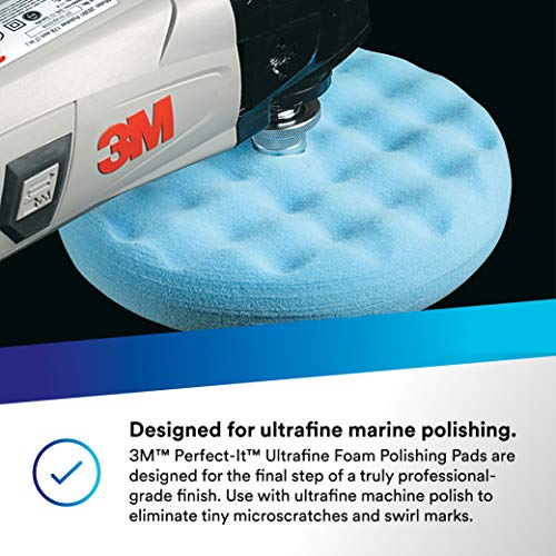 Perfect-It 3M 05708 Perfect It Ultrafine Foam Polishing Pad Double Sided 8 Inches, Blue - Thumbnail 6