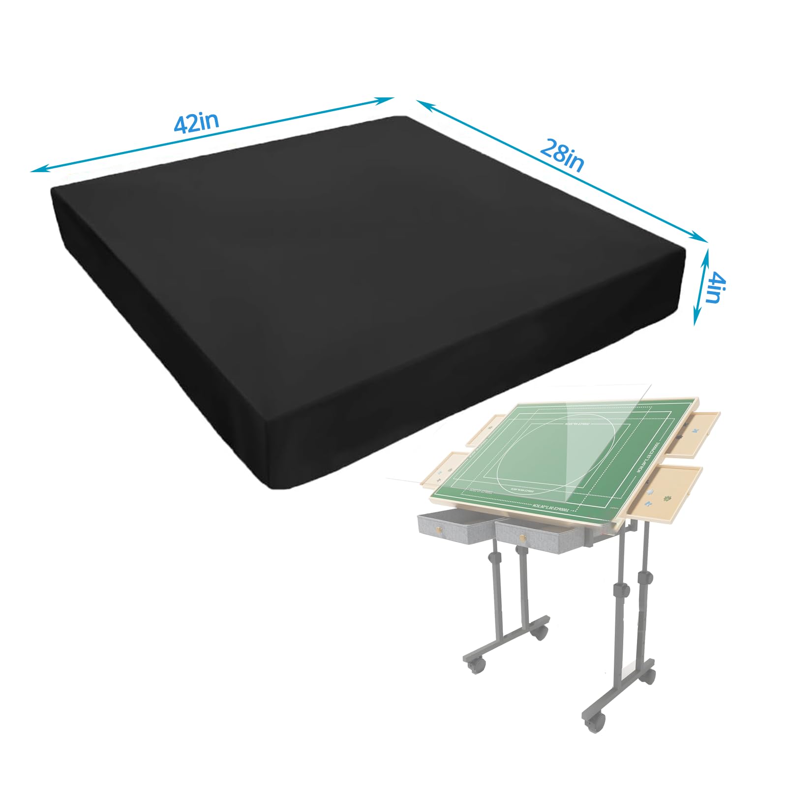 Rilime Puzzle Board Cover,Waterproof Cover for Puzzle Table with Drawers Fits Most 2000 Pieces Puzzle Tray,Dustproof Puzzle Tables for Adults with Drawers Cover (Large,42''L x 28''W)