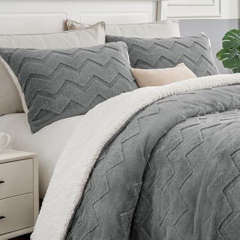 BEDELITE Fluffy Queen Comforter Set Cover
