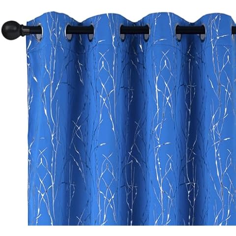 Tony's collection Royal Blue Blackout Curtains and Drapes, Thermal Insulated Grommet Top Rubber Design Blackout Draperies/Panels for Bedroom/Living Room(52x63 Inch, Royal Blue,2 Panels) Cover