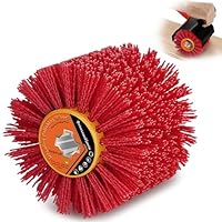 Nylonbürsten #120 Körnung| 120x100mm Schleifbürsten| Polierbürste zum Holzverarbeitung| Bürste für Satiniermaschine| Borstenbürste| Drahtziehrad| Grit Bürste für Holz Bürsten Maschine (Rot)