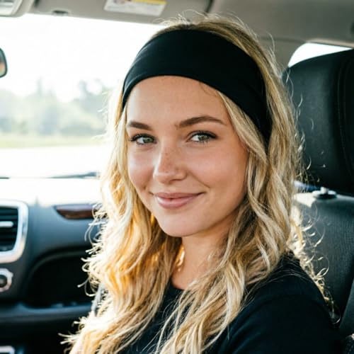 Image of DRESHOW Yoga Sports Headbands for Women Elastic Non-Slip Headbands Workout Running Hair Bands 6 Pack