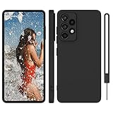 ORDA Samsung Galaxy A53 5G Hülle Silikon Case, Hanyhülle Samsung A53 Case Ultra Dünn mit Microfiber, Kameraschutz und Bildschirmschutz, Kratzfeste Hülle für Samsung Galaxy A53 5G 2022 Matt Schwarz