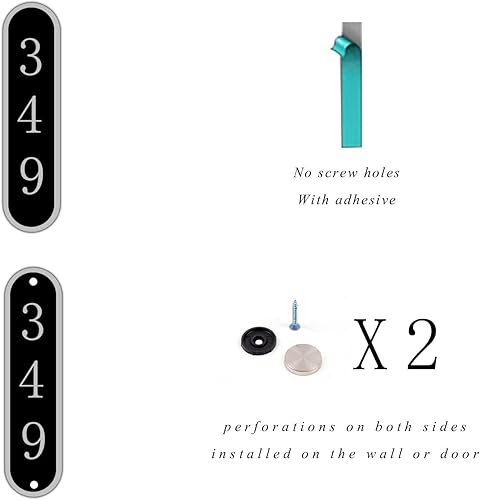 Miniatura 154 de Placa de dirección acrílica personalizada, letrero de dirección horizontal, utilizado para casa, puerta, calle o buzón Hengkuan-2