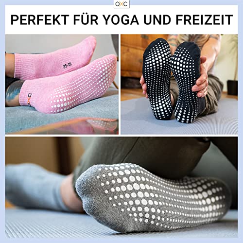 Occulto Stoppersokken voor dames en heren (2-4 paar, model: Madeleine), antislipsokken voor dames en heren, lange yoga-sokken met noppen, ABS-antislipsokken - Image 6
