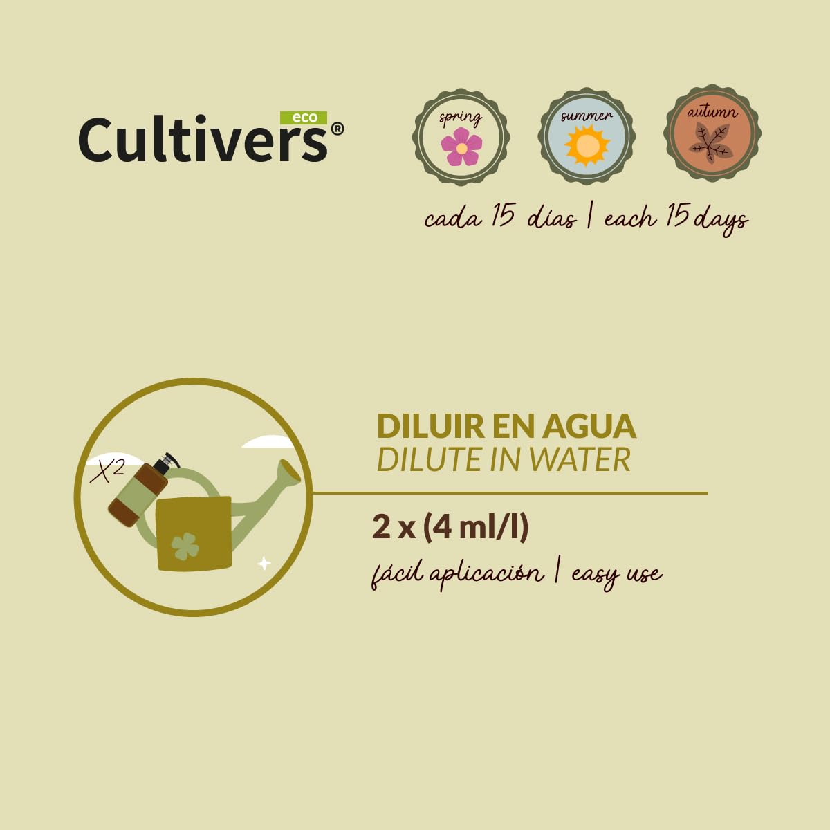 Cultivers CULTIVERS universele vloeibare meststof met Guano 500 ml Bio voor alle soorten planten en gewassen. NPK 4-4-4 met dispenser voor eenvoudige