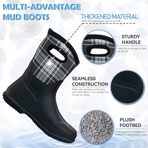 Image of Hbxooxts Women Mud Boots Waterproof Garden Shoes, Anti-Slip Rubber Rain Boots for Women, Outdoor Work and Farming with Easy-Clean Design