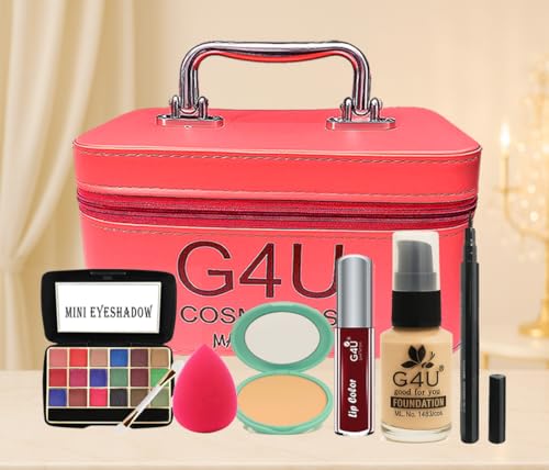 Image of G4U Premium Makeup Kit for Women | Complete Beauty Set with Eyeshadow, Lipsticks | Ideal for Bridal & Party Makeup (Peach)
