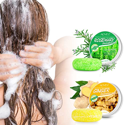 Shampoo Bar Ginger and Rosemary, Organic Ginger and Rosemary Shampoo Bar for Hair Growth Scalp and Hair Loss Treatment - Image 2