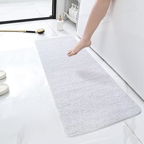 HITSLAM Non Slip Shower Mat with Drain Cover