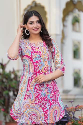 Image of Pistaa's Women Pure Cotton Floral Printed Straight Rounded Hem Co-ord Set