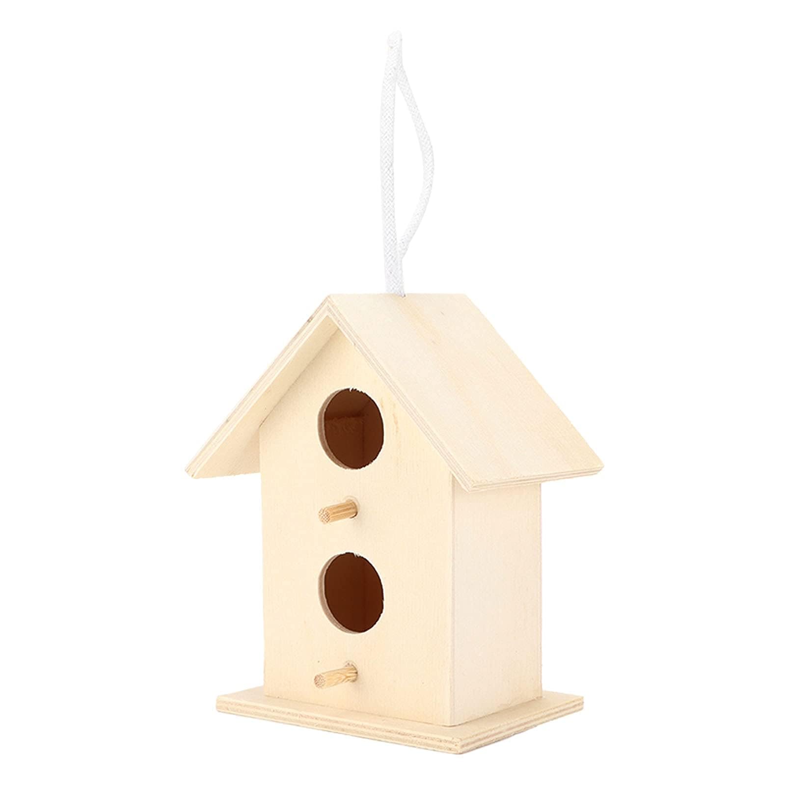 Nichoir à oiseaux en bois brut suspendu pour protéger les nids