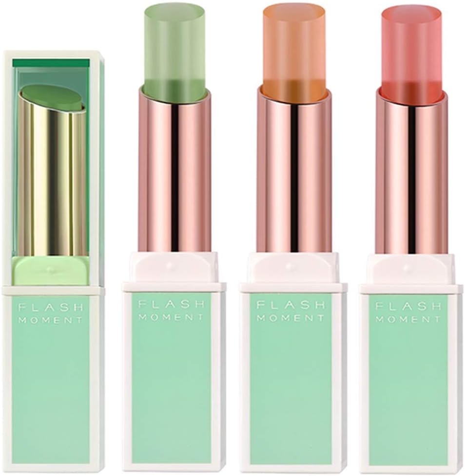 Pack of 3 Bright Crystal Jelly Avocado Lipstick, BEEXY Magic Temperature Colour Changing Long Lasting Lip Balm Beauty Lip Protector Lip Gloss