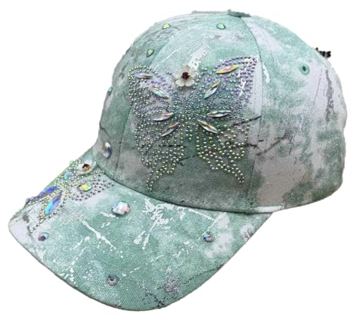 Gorra beisbolera para mujer con diseño tie-dye y strass miniatura 1