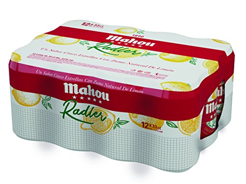 Mahou - 5 Estrellas Radler Cerveza Radler, 3.2% de Volumen de Alcohol - Pack de 12 x 33 cl