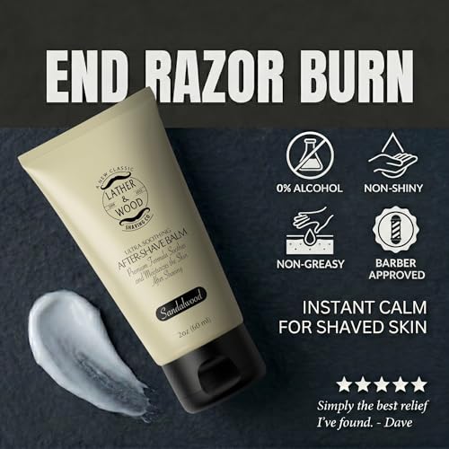 Best After-shave Balm, Sandalwood Scent, Premium Aftershave Lotion, Soothes and Moisturizes Face after shaving, Does Not Dry The Skin, Eliminates Razor Burn For A Silky Smooth Finish … - Image 5