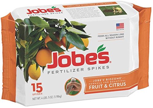 Jobes 01612 Fruit & Citrus Fertilizer Spikes 9-12-12 15 Pack