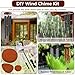 Wind Chime Replacement Parts, 28 PCS Windchime Repair Kit Including Round Top, Clapper, Wind Catcher, 19.6FT Nylon Cord, DIY Wind Chime Supplies (Light Brown, 3.15