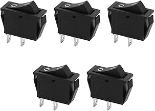 Lot de 5 interrupteurs à bascule 2 pôles 2 positions pour voiture, bateau, marine, camping-car (noir)